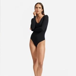 Everlane black v-neck bodysuit